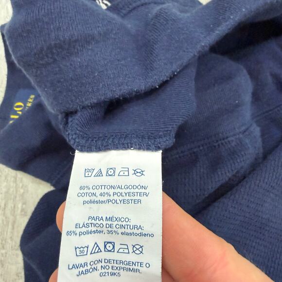 Polo Ralph Lauren Waffle Knit Lounge Pants Men's XL Navy Cotton Sleepwear Pony - Picture 5 of 9